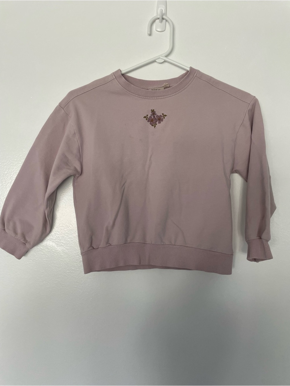 Girls' Dusty Purple Floral-Accent Sweatshirt